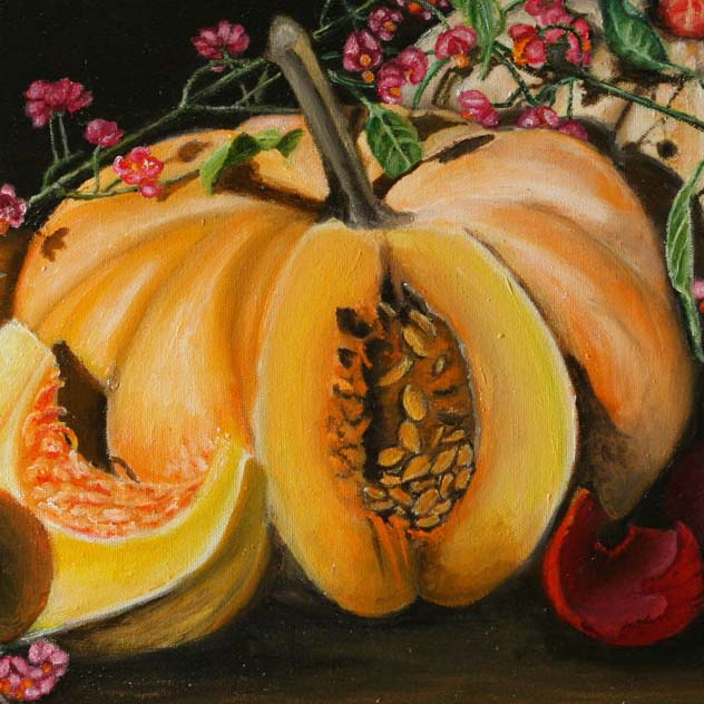 Kürbis – Öl auf Leinwand