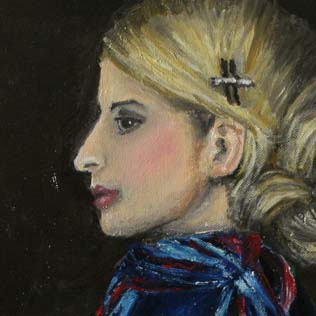 Blaue Dame – Öl auf Leinwand